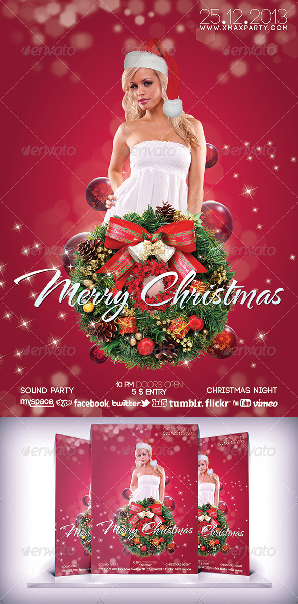 Xmas Party Night - Flyers Print Templates