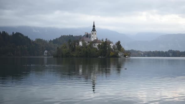 Colorful Sunrise View of Bled Lake in Julian Alps, Slovenia