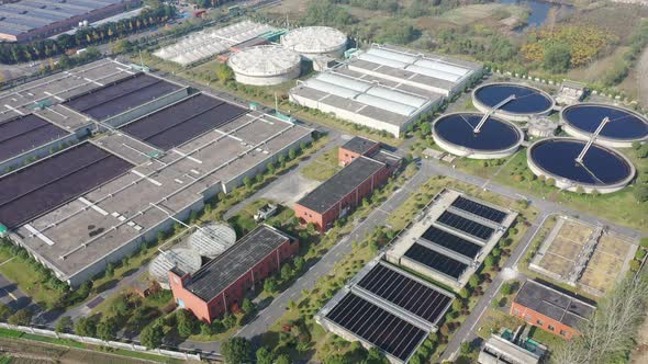 Sewage treatment plant in city alt