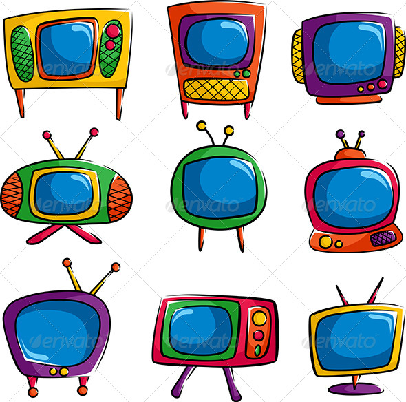 Television Icons - Objects Vectors