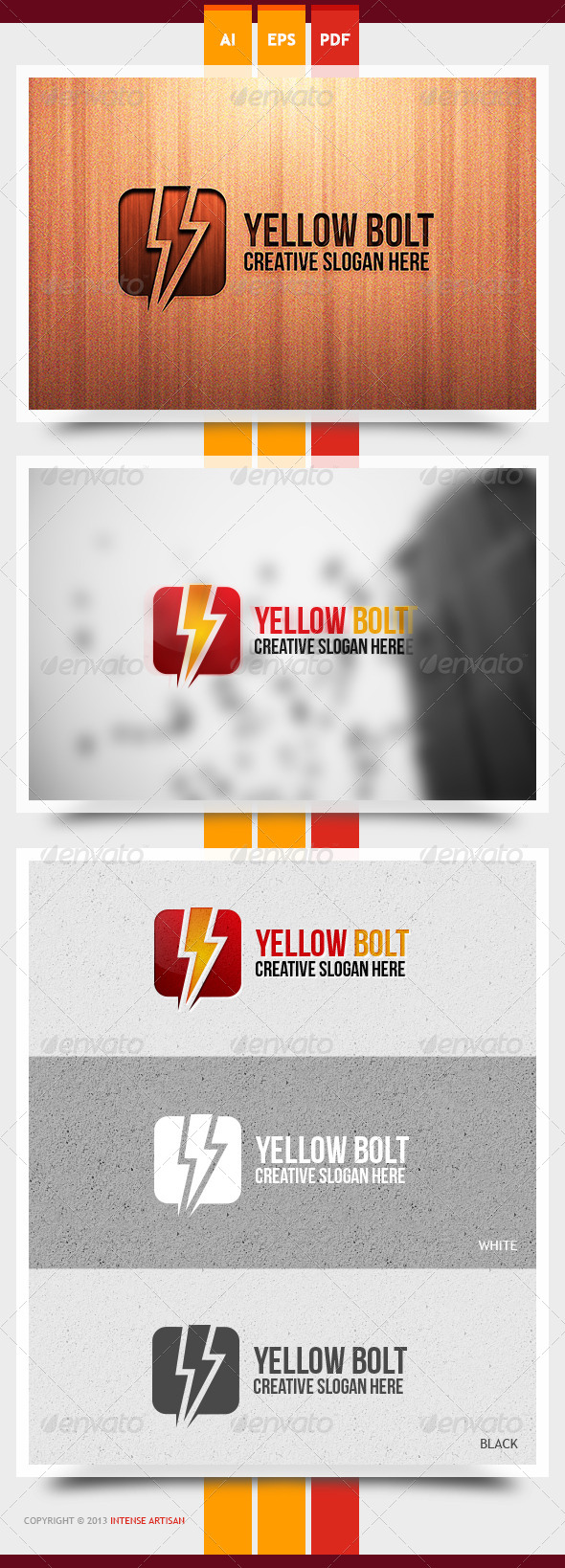 Yellow Bolt Logo Template - Objects Logo Templates