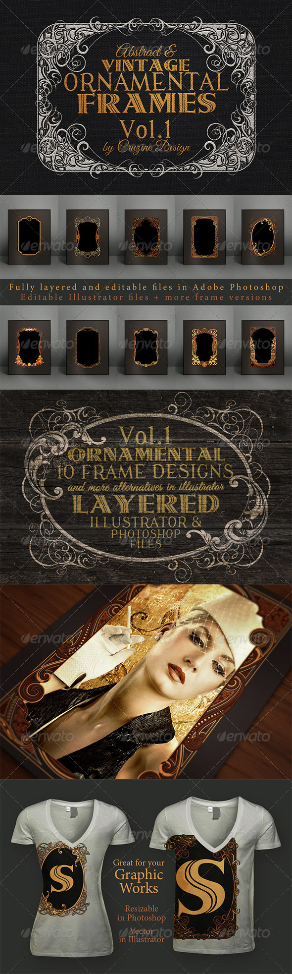 10 Frames Vol.1 - Vintage Ornament - Borders Decorative