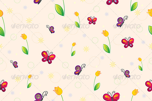 Spring Seamless Wallpaper - Decorative Vectors