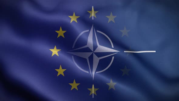 Nato EU Flag Loop Background 4K