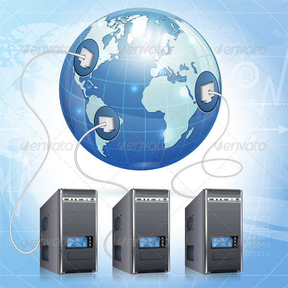 Global Computing Concept - Computers Technology