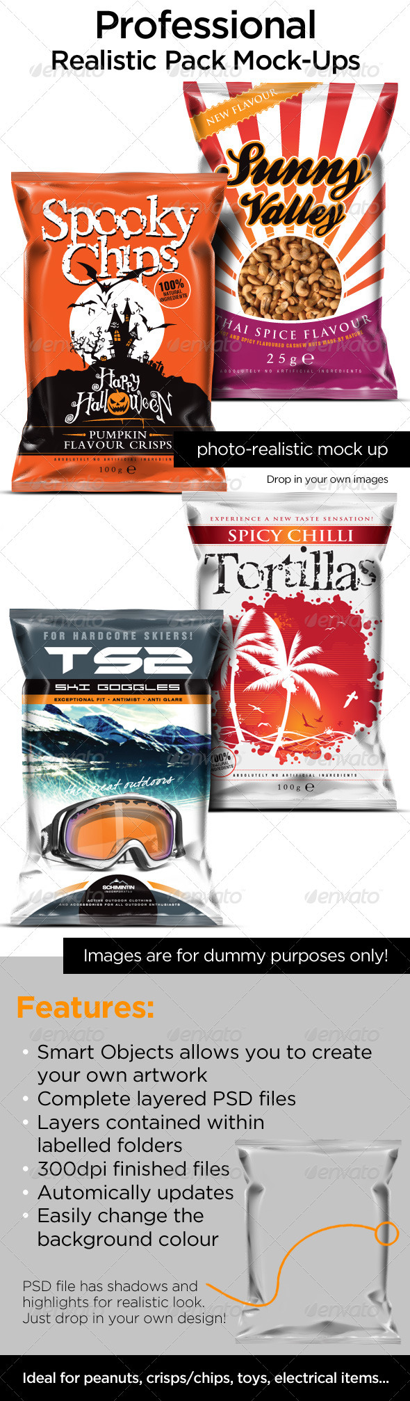 Realistic Pack Mock Ups - Food and Drink Packaging
