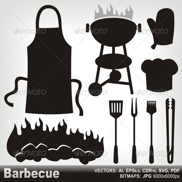 Barbecue Silhouettes - Food Objects