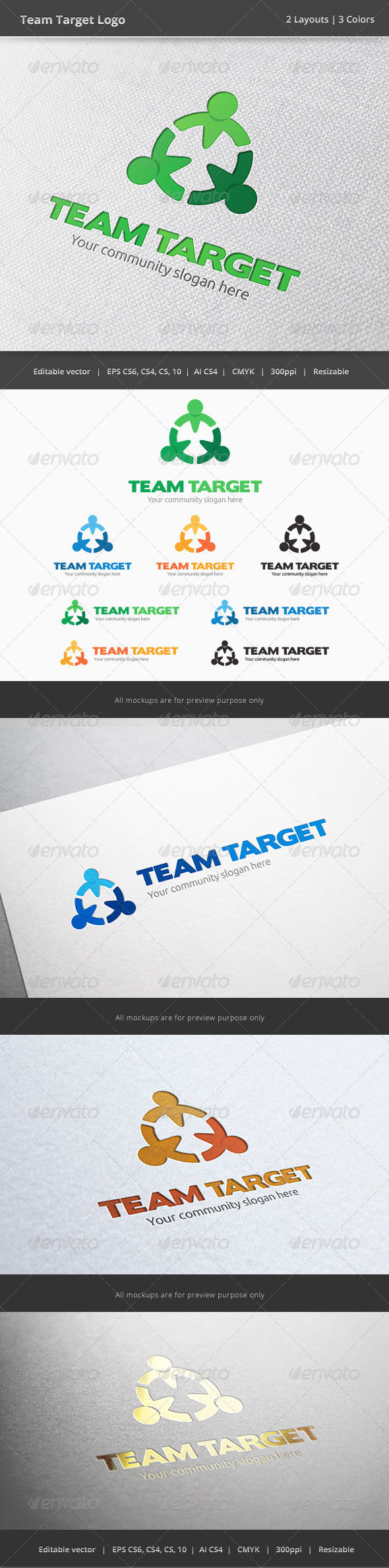 Team Taget People Logo - Humans Logo Templates
