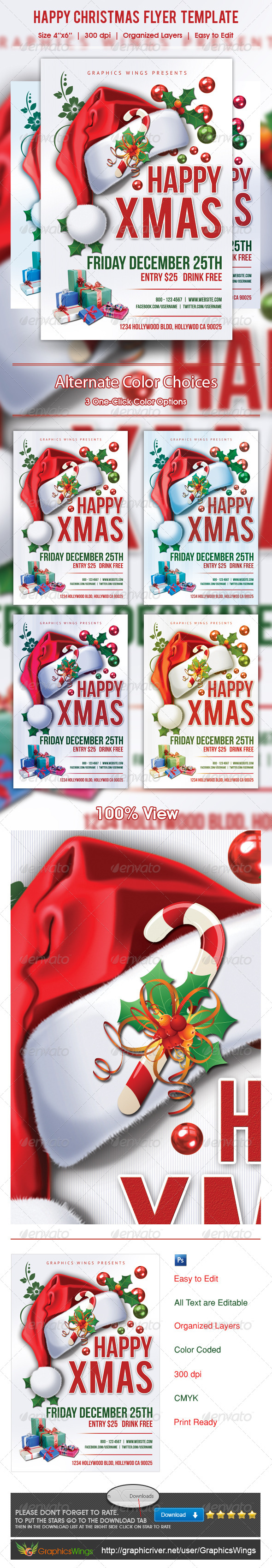 Happy Christmas Flyer Template - Events Flyers