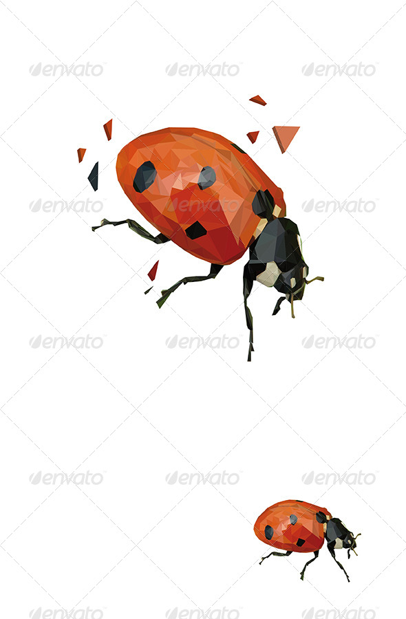 Ladybug Vector Triangled - Animals Characters