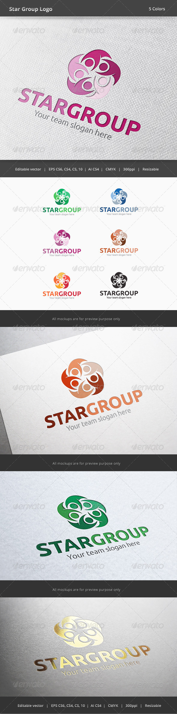 Star Group People Logo - Humans Logo Templates
