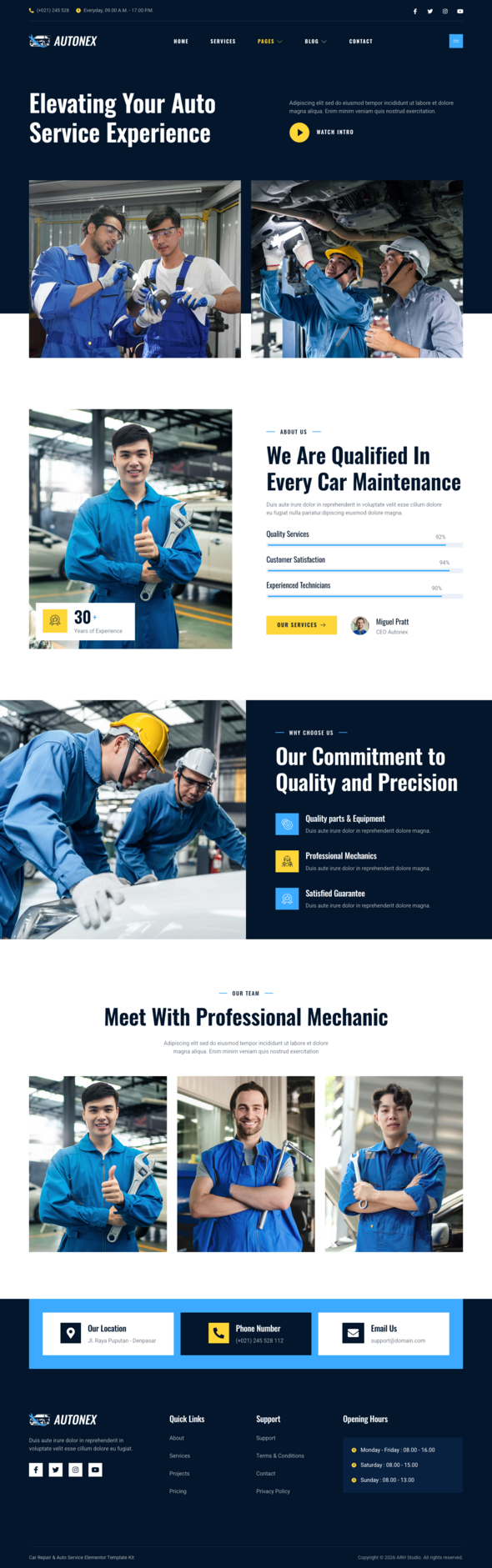 Autonex ? Car Repair & Auto Services Elementor Template Kit