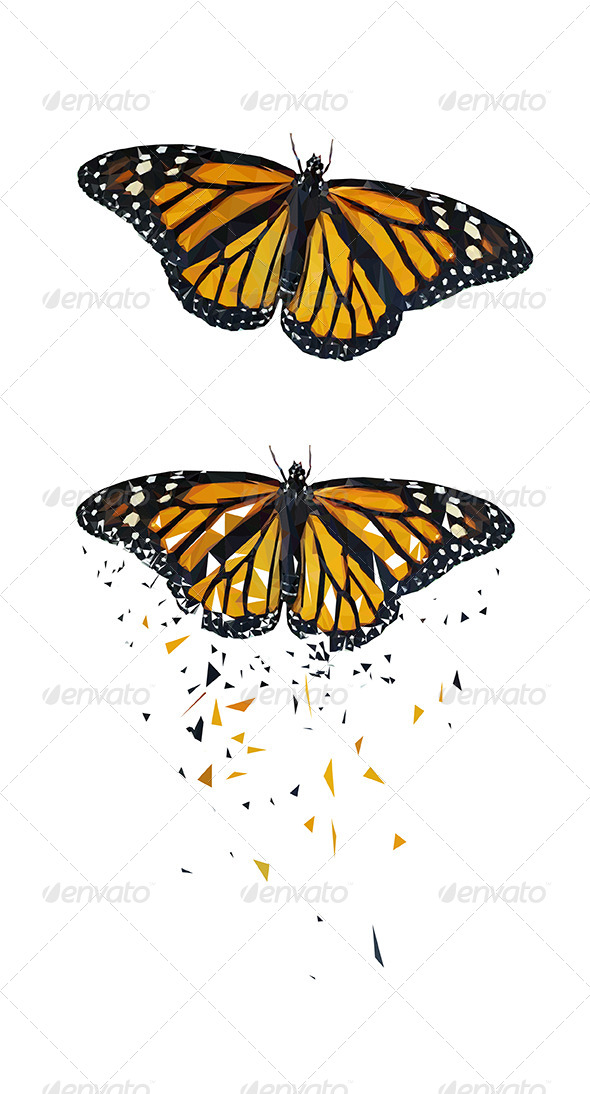 Butterfly Vector Triangled - Animals Characters