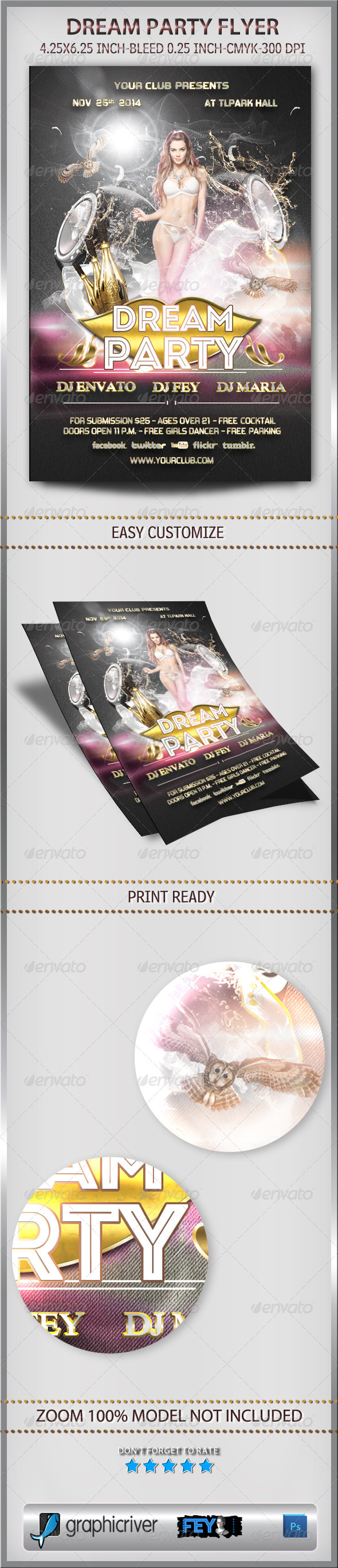 Dream Party Flyer - Flyers Print Templates