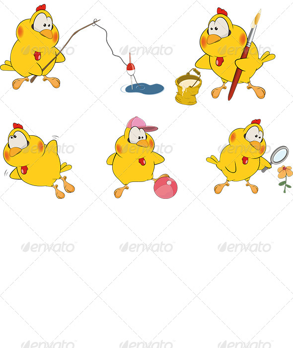 Chicken Clip Art Cartoon - Animals Characters