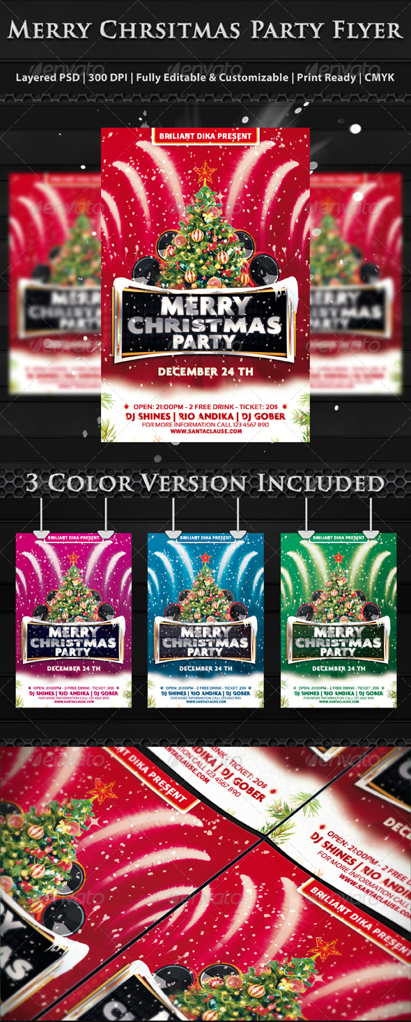 Merry Christmas Party Flyer Templates - Clubs & Parties Events