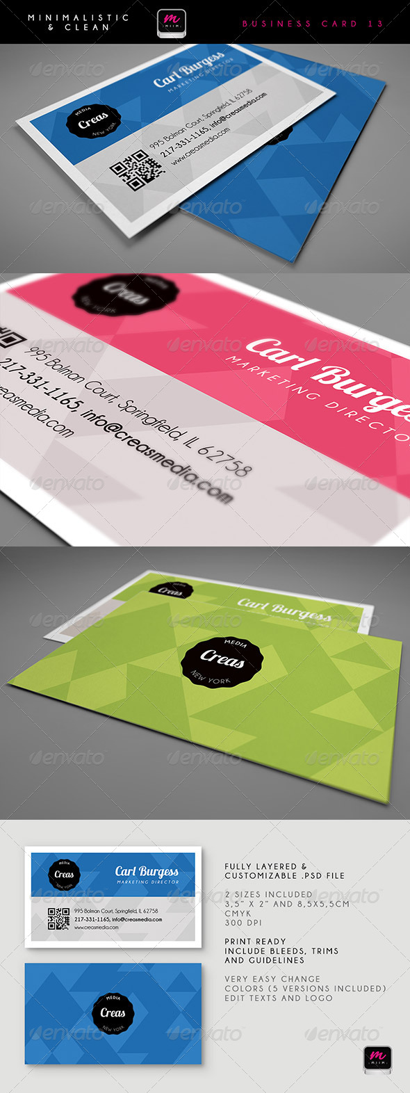 Clean Business Card Template 13 - Corporate Business Cards