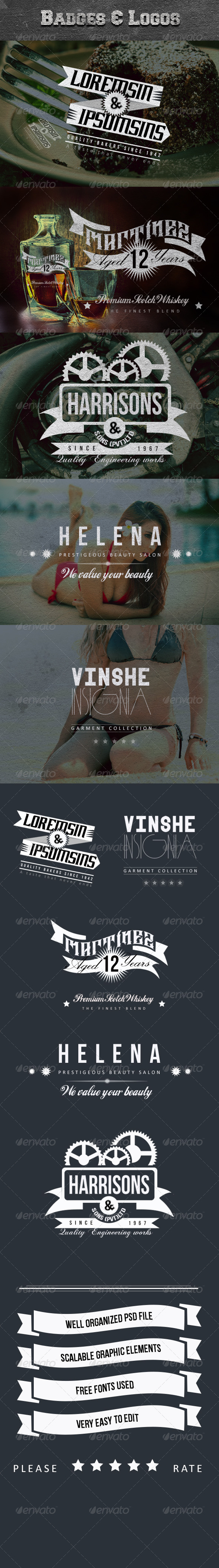 Heavy and Simple Insignia Collection - 2 - Badges & Stickers Web Elements