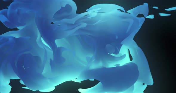 Organic and fluid motion background with blue morphing shapes. 
