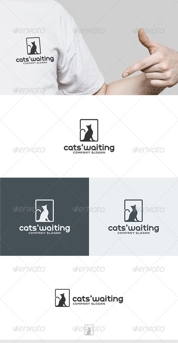 Cats Waiting Logo - Animals Logo Templates