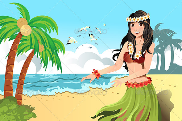 Hawaiian Hula Dancer - People Characters