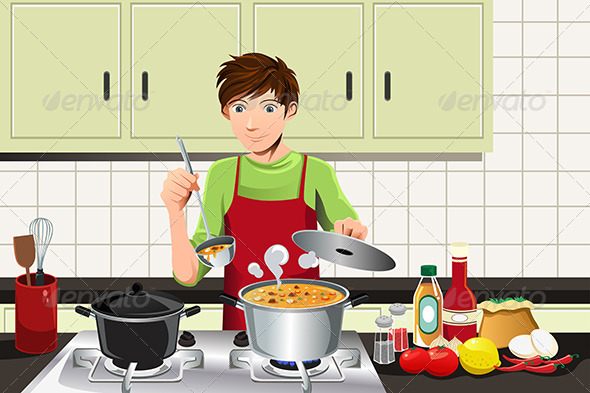 Man Cooking - People Characters