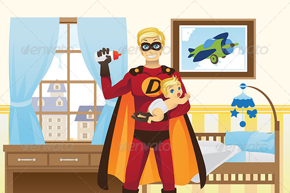 Father and Baby Boy - People Characters