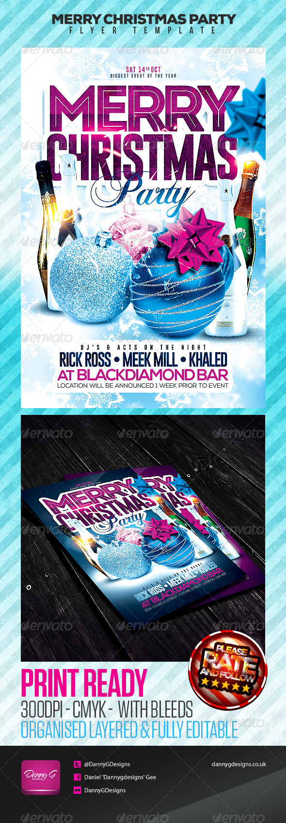 Merry Christmas Party Flyer Template - Clubs & Parties Events