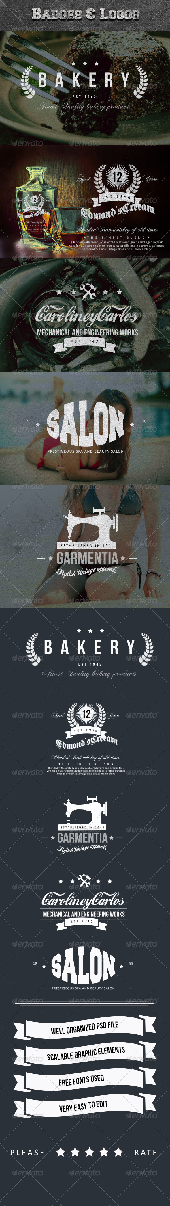 Vintage Elegance :: Insignia and Label Collection 3 - Badges & Stickers Web Elements