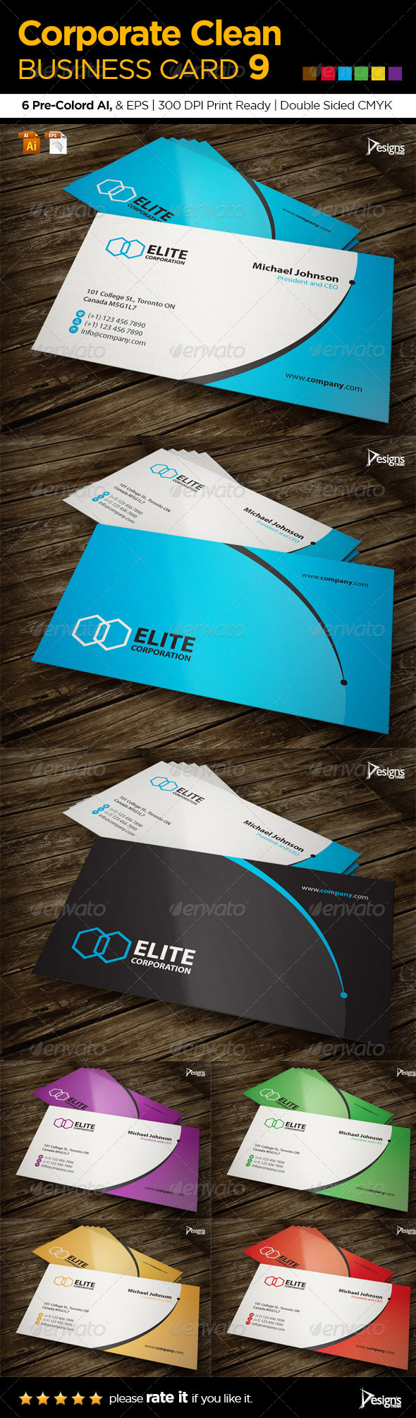 Corporate Clean Business Card 9 - Corporate Business Cards