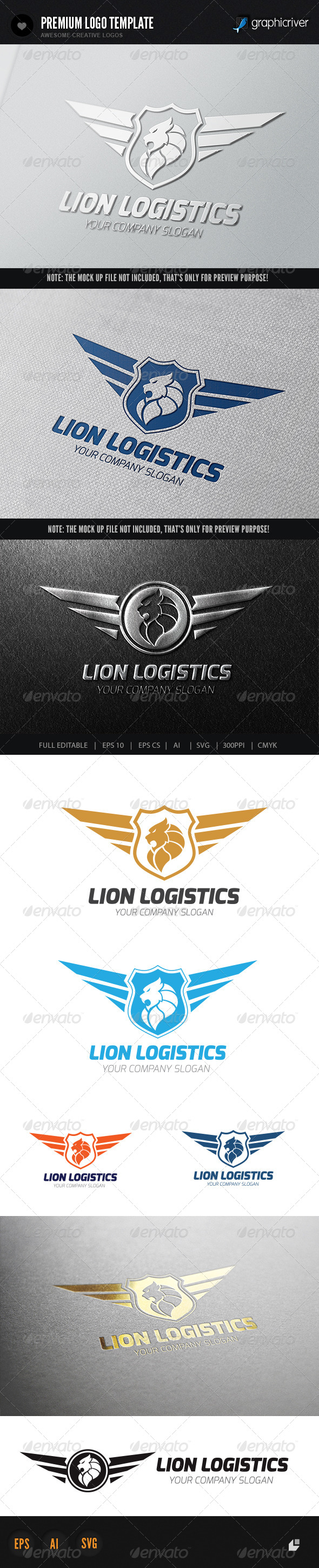 Lion Logistics Logo - Crests Logo Templates