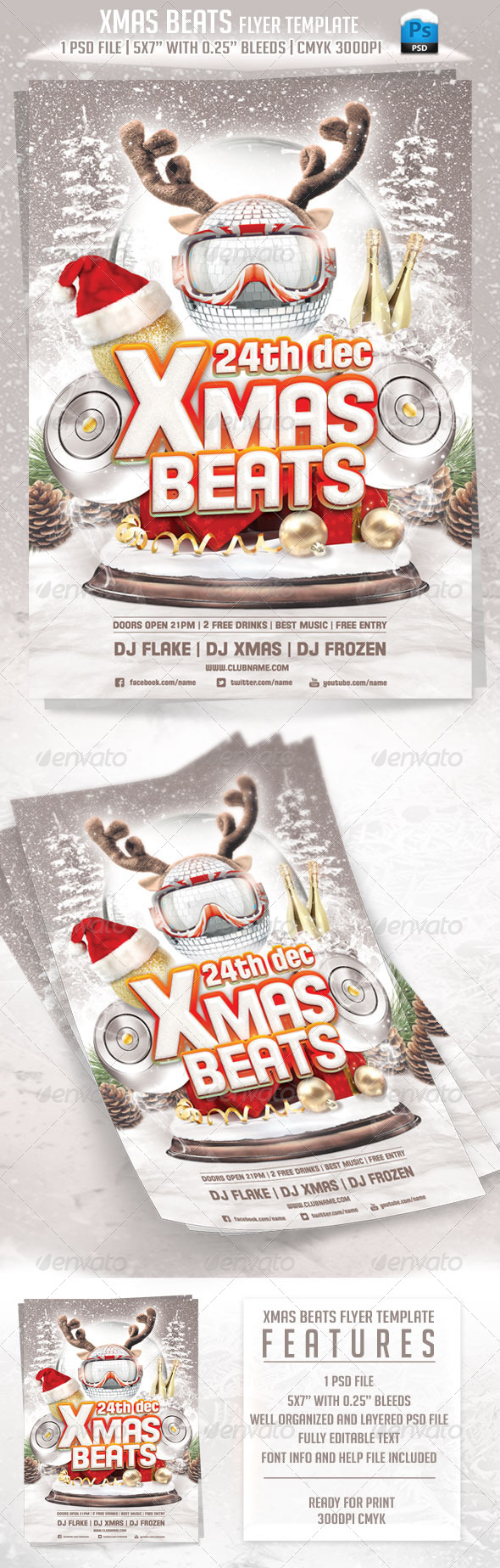 Xmas Beats Flyer Template - Clubs & Parties Events