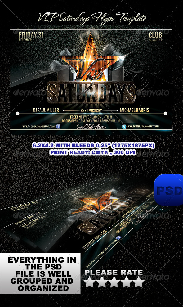 VIP Saturdays Flyer Template - Events Flyers