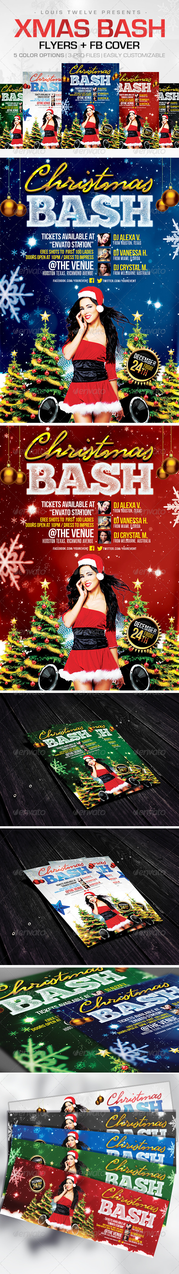 Christmas Bash | Flyers + FB Cover - Holidays Events