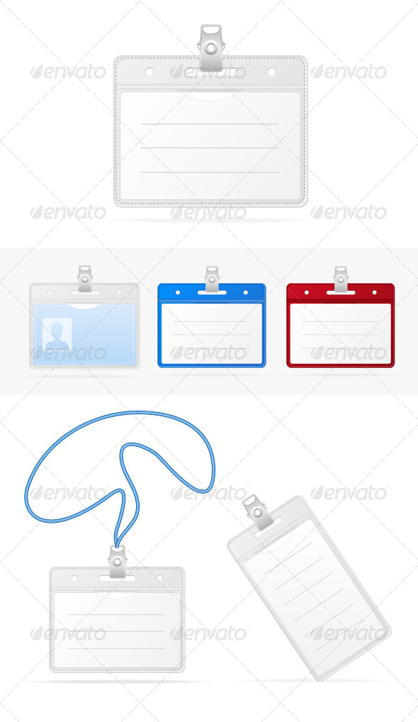 Blank ID Badge Isolated Set - Industries Business