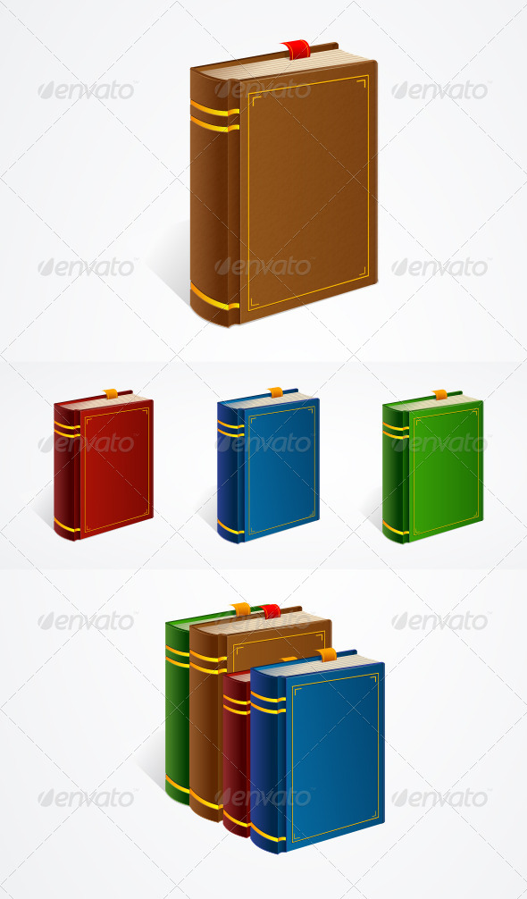 Vector Old Book Icon Set - Retro Technology