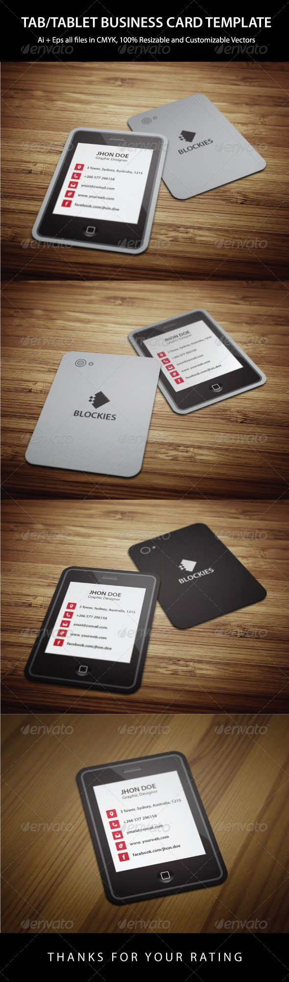 Tablet Business Card Template By Kazierfan Graphicriver