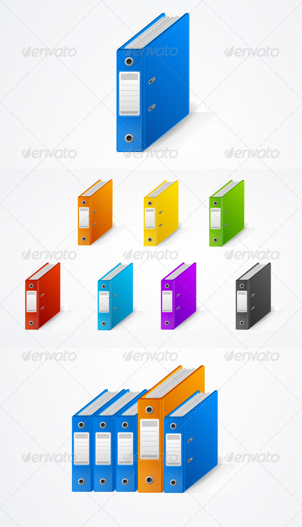 Set of Colorful Ring Binders - Concepts Business