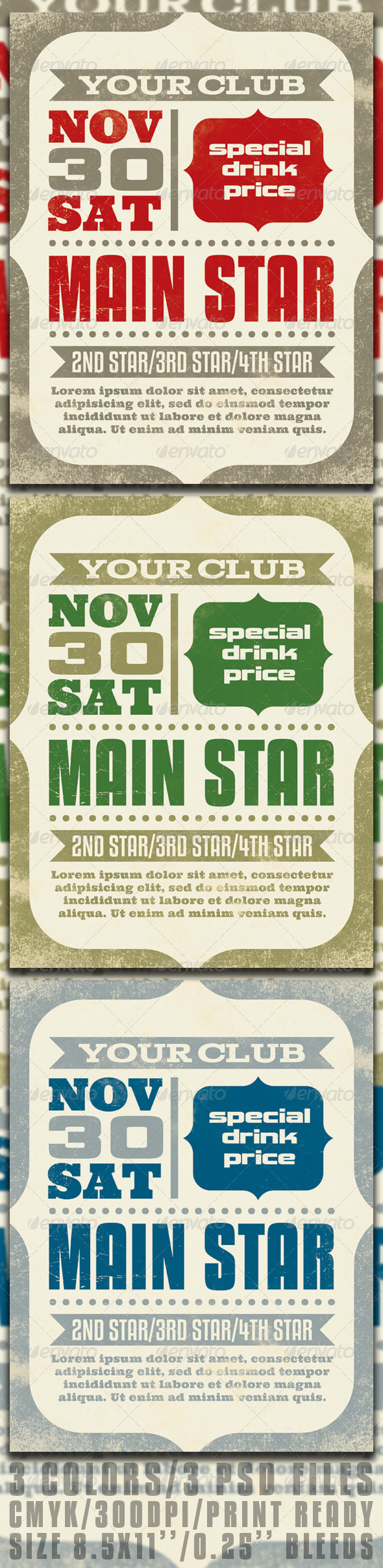 Retro Flyer - Clubs & Parties Events
