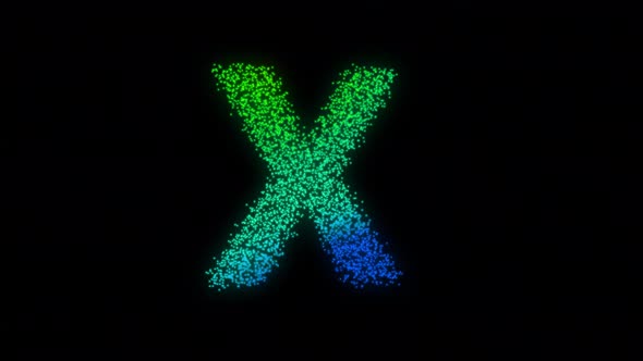X Letter Gradient With Particles