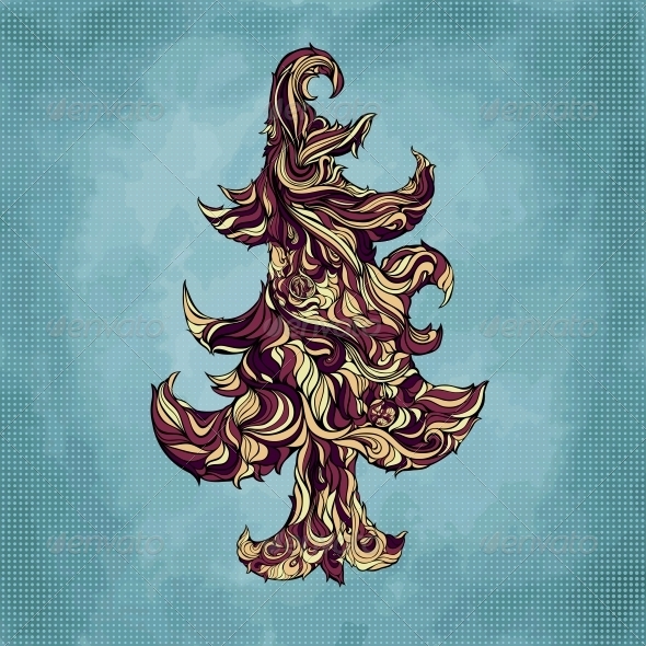 Christmas Tree Made of Hair - Christmas Seasons/Holidays