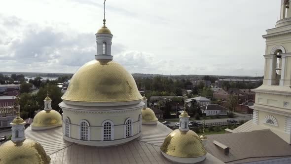 Aerial view of orthodox church alt