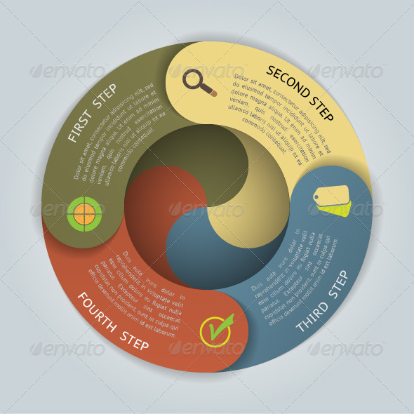 Circular Banners with 4 Steps - Infographics