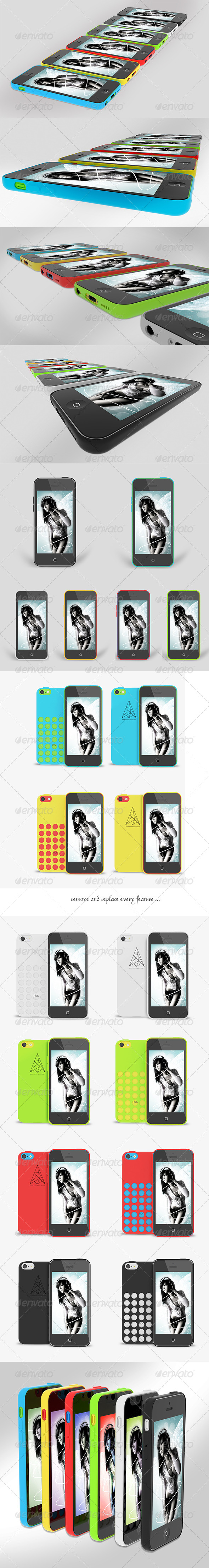 uPhone 5c Mock up v2 - Mobile Displays