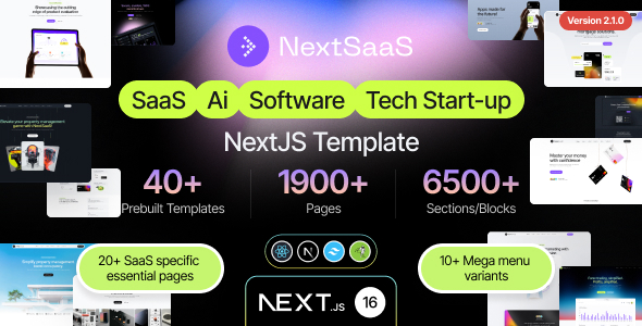 NextSaaS | SaaS, Software, Startup Next.js Template