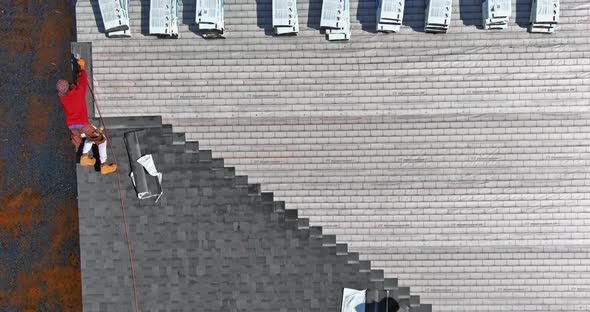 Rooftop Construction on Roof Covered Asphalt Shingles Roofing Construction New House alt