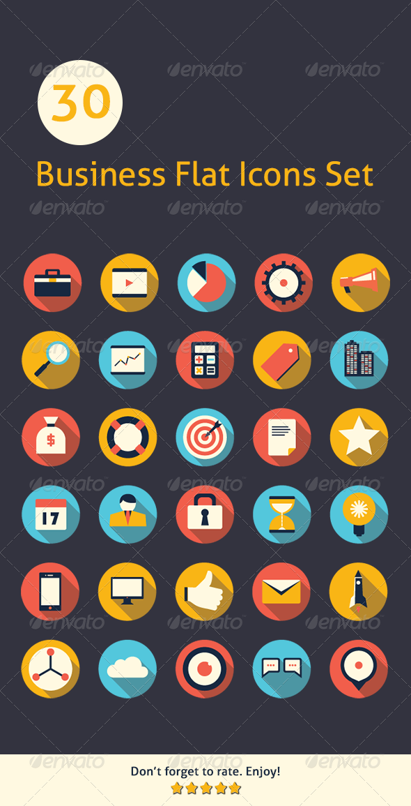 Business Flat Icons Set - Business Icons
