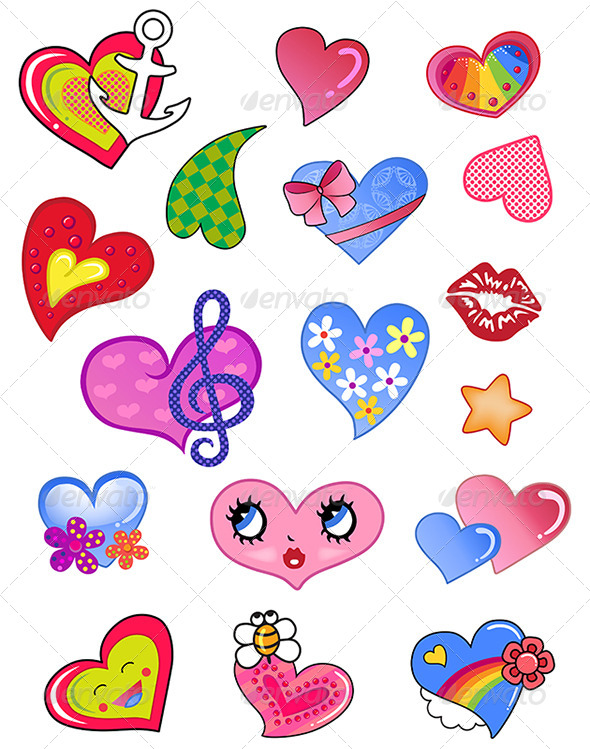 Comic Hearts Set - Miscellaneous Characters