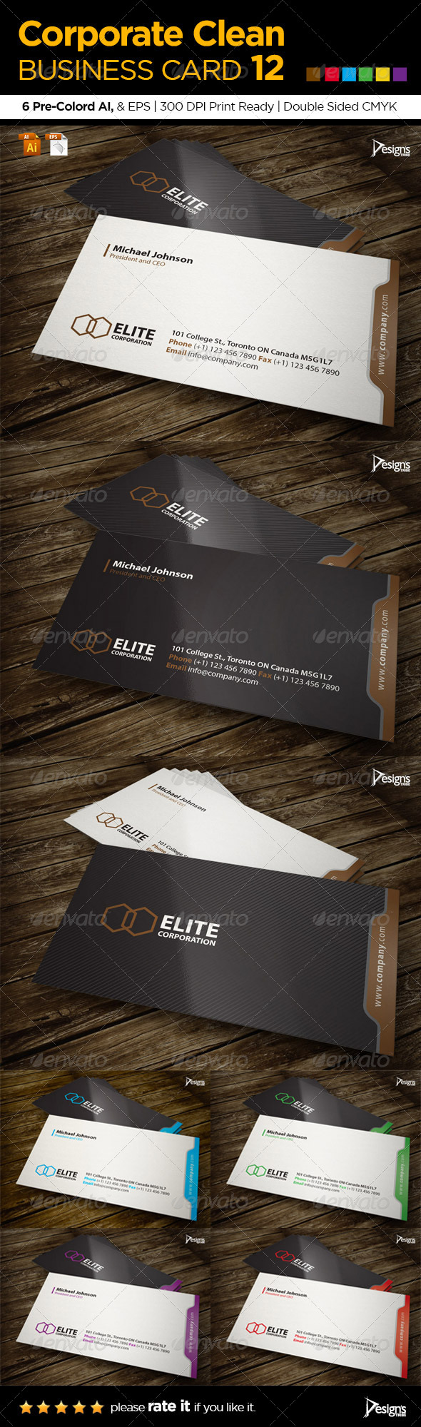 Corporate Clean Business Card 12 - Corporate Business Cards