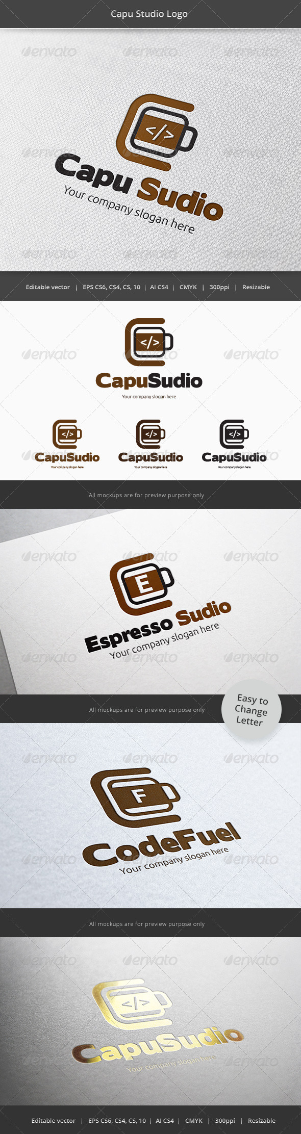 Coffee developer Studio Logo - Objects Logo Templates